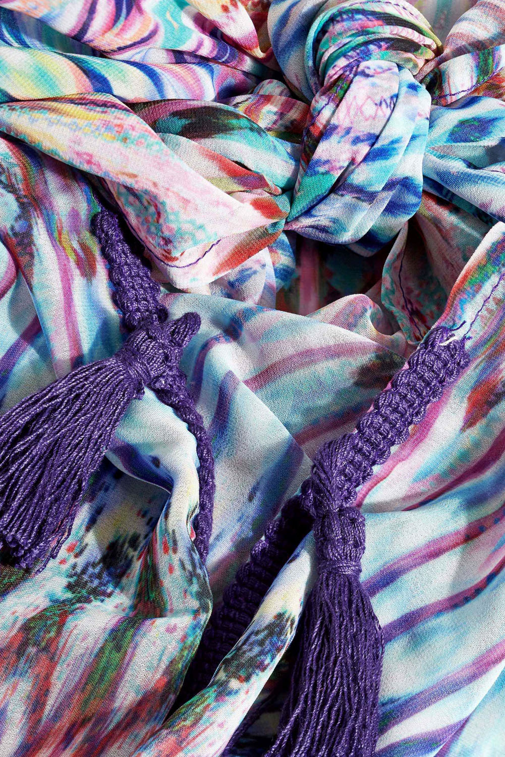 F4554 Zig Zag Print Tassel Sarong